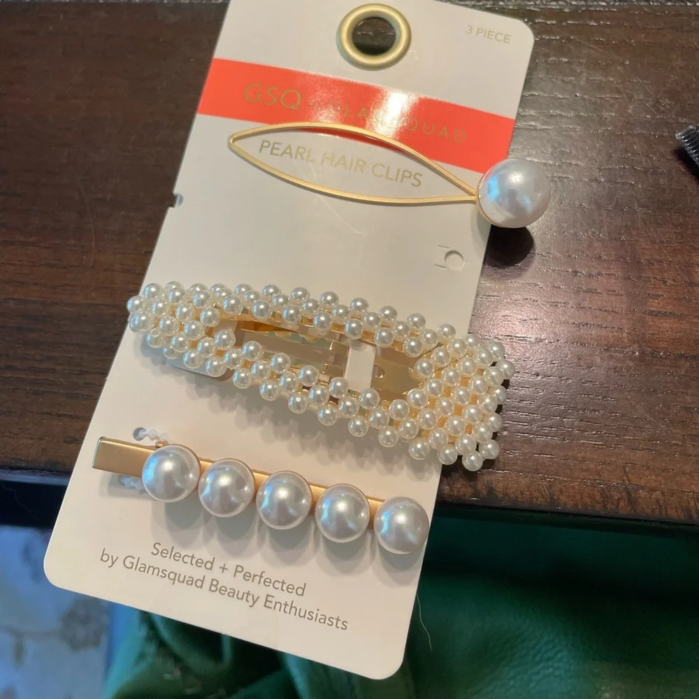 Bundle of 3 Pearl Hair Clips, NWT